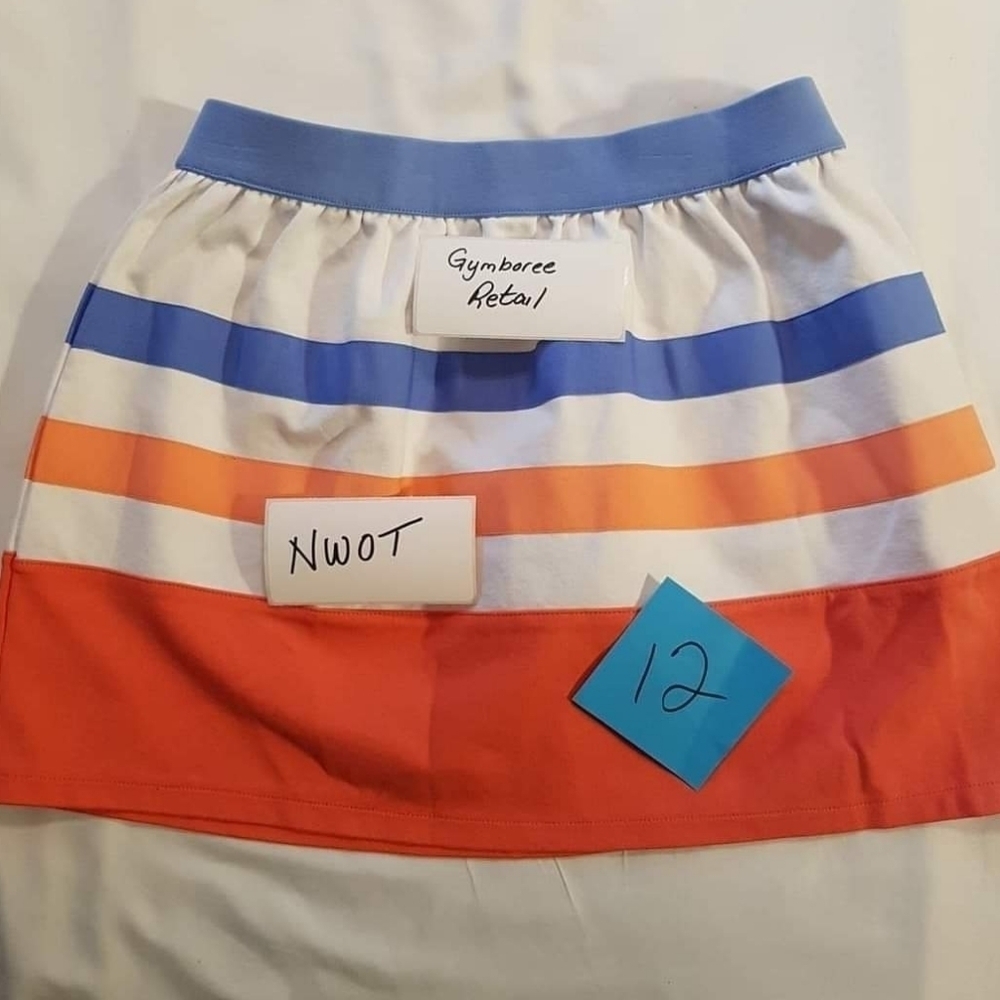 Gymboree girls size 12 skirt white, blue Coral New no tags